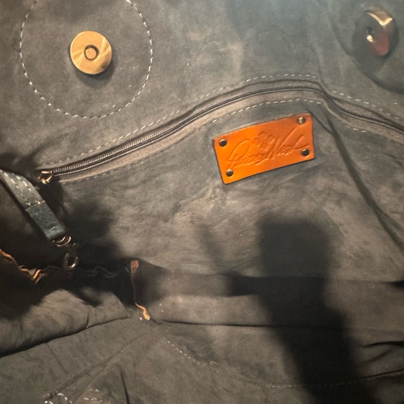 Patricia Nash Blue Tooled Leather Tote - Picture 4 of 13